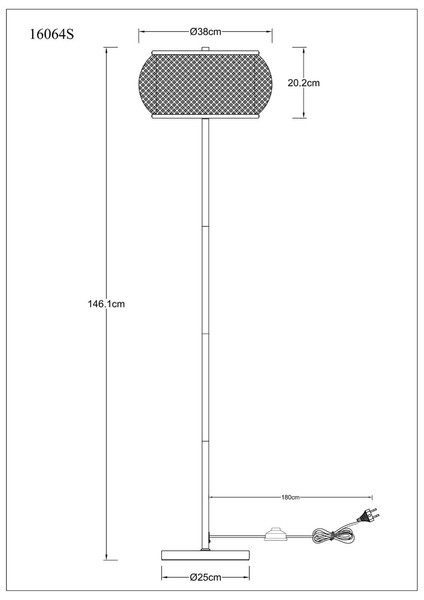Globo LED Stehleuchte Bambora 22W CCT warm-/neutral-/tageslichtweiss Schwarz matt naturfarben Metall Bambus 146cm