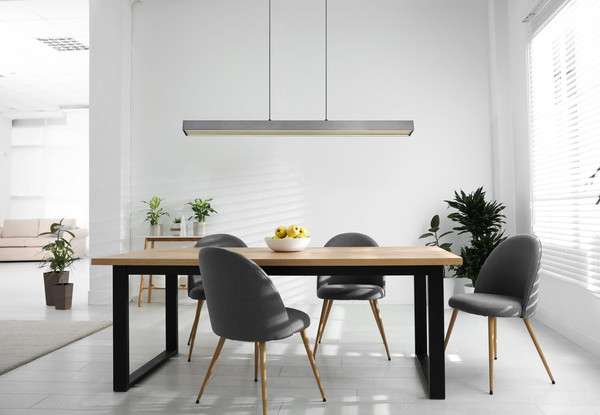 Globo Ethan LED Hängeleuchte 39W CCT Grau Dunkel, Aluminium Gebürstet Memoryfunktion 150cm 17016