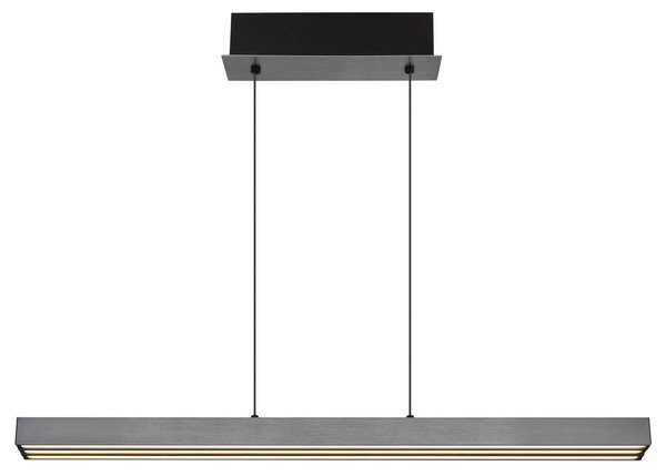 Globo Ethan LED Hängeleuchte 39W CCT Grau Dunkel, Aluminium Gebürstet Memoryfunktion 150cm 17016