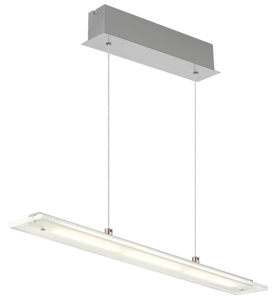 Globo LED Pendelleuchte Novak 12W dimmbar CCT warm-/neutral-/tageslichtweiss Nickel matt Metall Glas 150x64cm