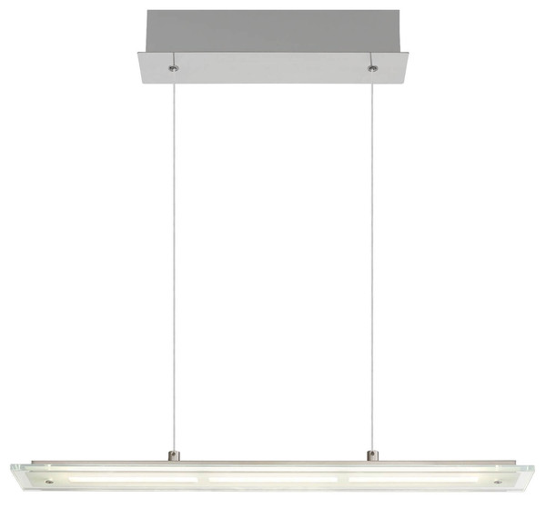 Globo LED Pendelleuchte Novak 12W dimmbar CCT warm-/neutral-/tageslichtweiss Nickel matt Metall Glas 150x64cm