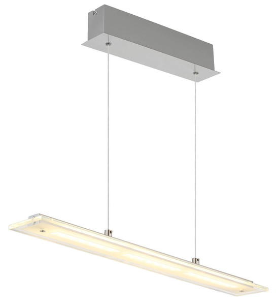 Globo LED Pendelleuchte Novak 12W dimmbar CCT warm-/neutral-/tageslichtweiss Nickel matt Metall Glas 150x64cm