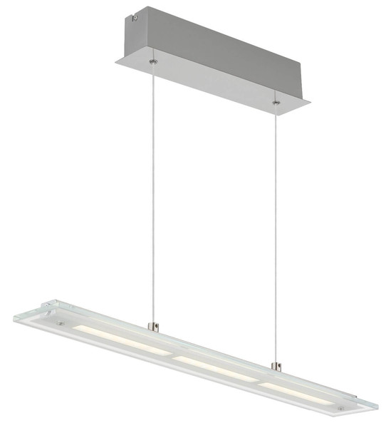Globo LED Pendelleuchte Novak 12W dimmbar CCT warm-/neutral-/tageslichtweiss Nickel matt Metall Glas 150x64cm