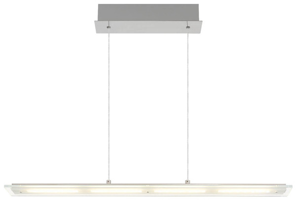 Globo LED Pendelleuchte Novak 20W dimmbar CCT warm-/neutral-/tageslichtweiss Nickel matt Metall Glas 150x88cm