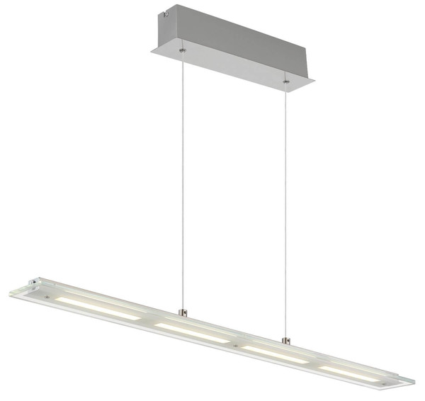 Globo LED Pendelleuchte Novak 20W dimmbar CCT warm-/neutral-/tageslichtweiss Nickel matt Metall Glas 150x88cm