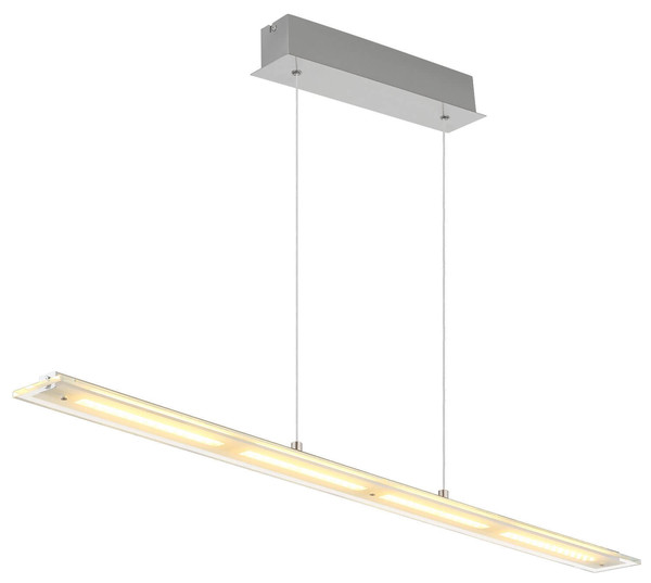 Globo LED Pendelleuchte Novak 22W dimmbar CCT warm-/neutral-/tageslichtweiss Nickel matt Metall Glas 150x115cm