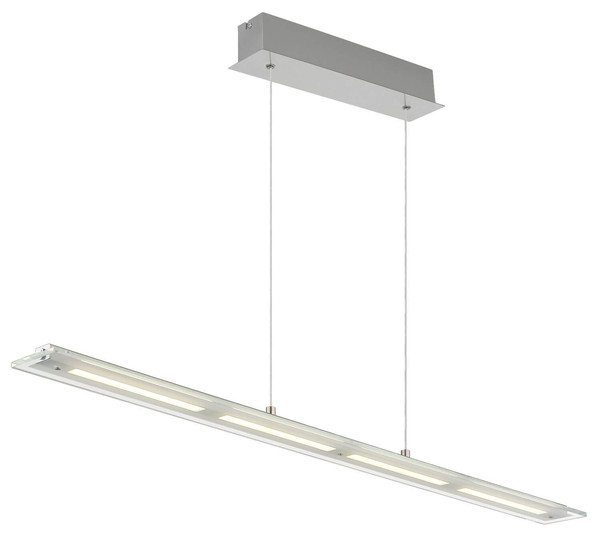 Globo LED Pendelleuchte Novak 22W dimmbar CCT warm-/neutral-/tageslichtweiss Nickel matt Metall Glas 150x115cm
