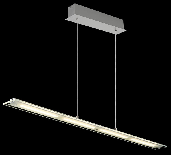 Globo LED Pendelleuchte Novak 22W dimmbar CCT warm-/neutral-/tageslichtweiss Nickel matt Metall Glas 150x115cm