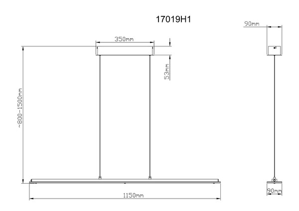 Globo LED Pendelleuchte Novak 22W dimmbar CCT warm-/neutral-/tageslichtweiss Nickel matt Metall Glas 150x115cm