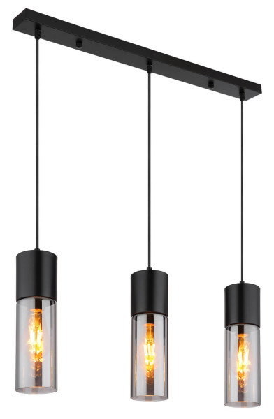 Globo Annika E27 Hängeleuchte 3-fach 25W Schwarz Matt, Metall Ø9cm 21000-3HBN