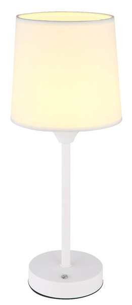 Globo LED Tischleuchte Lunki 2,5W dimmbar Akku CCT warm-/neutral-/tageslichtweiss Weiß matt Metall Textil Ø14cm