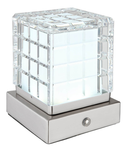 Globo Lunki LED Tischleuchte 2,50W CCT Nickel Matt, Metall 13cm 21009W