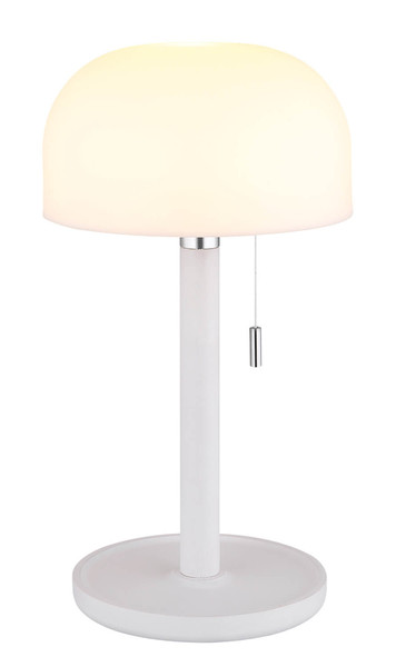 Globo Norman LED Tischleuchte 1,50W CCT IP44 Weiß Matt, Bambus Ø15cm 21016W