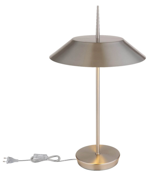 Globo Tischleuchte Brenlor 2-flammig E27 Nickel matt Metall Ø30cm