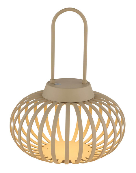 Globo Allegra LED Tischleuchte Warmweiß Sandfarben Matt, Metall Ø20,5cm 21035S