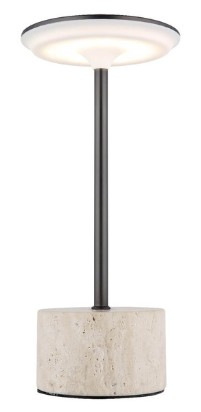 Globo LED Tischleuchte Laurena 3W dimmbar Akku CCT warm-/neutral-/tageslichtweiss Grau Travertine Stein Ø13cm