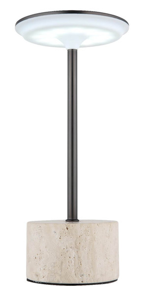 Globo LED Tischleuchte Laurena 3W dimmbar Akku CCT warm-/neutral-/tageslichtweiss Grau Travertine Stein Ø13cm