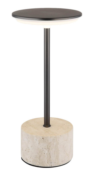 Globo LED Tischleuchte Laurena 3W dimmbar Akku CCT warm-/neutral-/tageslichtweiss Grau Travertine Stein Ø13cm