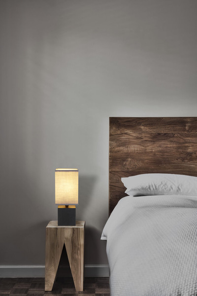 Globo Valentino E27 Tischleuchte 7W Schwarz Getüncht, Holz 30cm 21628A