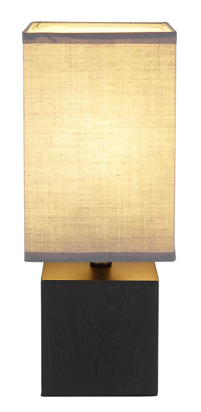 Globo Valentino E27 Tischleuchte 7W Schwarz Getüncht, Holz 30cm 21628A