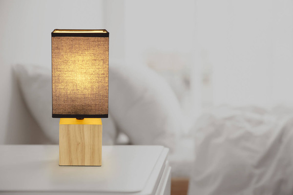 Globo Valentino E27 Tischleuchte 7W Naturfarben, Holz 30cm 21628B