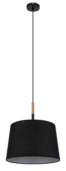 Globo Pendelleuchte Kikki E27 Schwarz matt Metall Textil Ø38cm