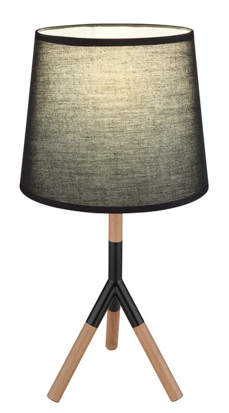 Globo Kikki E27 Tischleuchte 40W Schwarz Matt, Metall Ø25cm 21629T