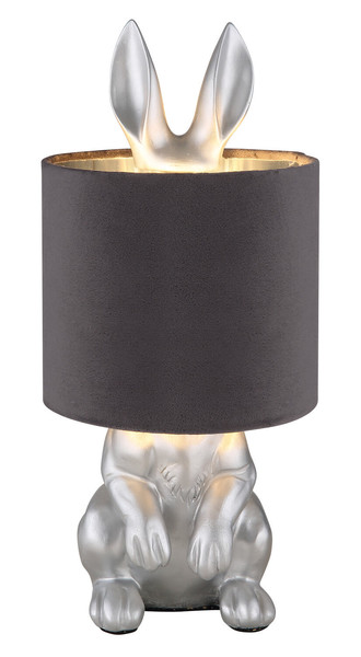 Globo Rabbit E27 Tischleuchte 25W Silberfarben Matt Ø18cm 21633S