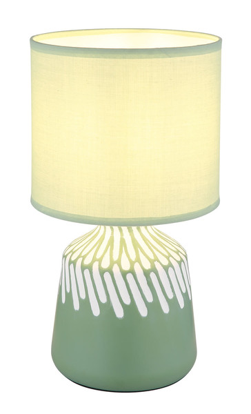 Globo Rela E14 Tischleuchte 40W Blassgrün, Keramik Ø17,5cm 21733BG