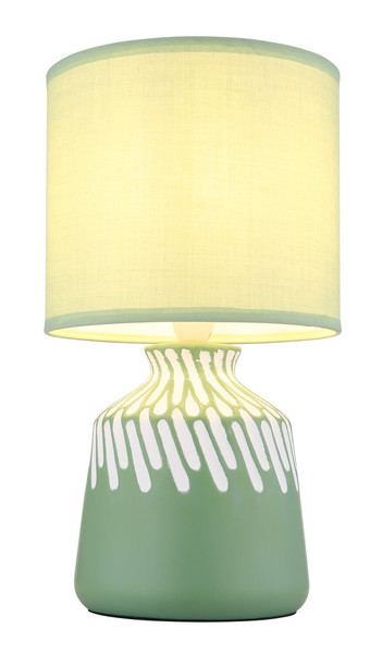 Globo Rela E14 Tischleuchte 40W Blassgrün, Keramik Ø17,5cm 21733BG