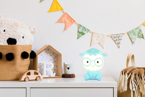 Globo Sheepy LED Tischleuchte 1W Warmweiß Blau Matt 22cm 21760B