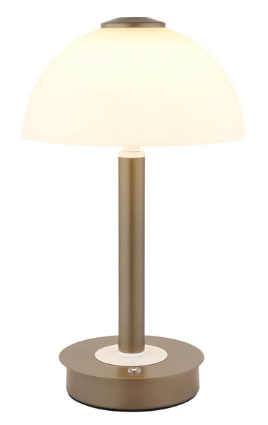 Globo LED Tischleuchte Uldin 7W dimmbar warmweiss Kaffeefarben matt Metall Glas Ø18cm