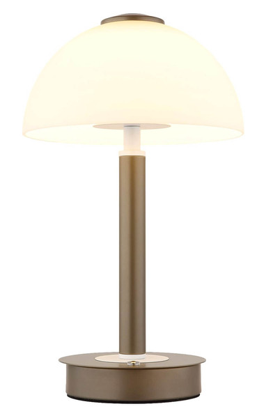 Globo LED Tischleuchte Uldin 7W dimmbar warmweiss Kaffeefarben matt Metall Glas Ø18cm