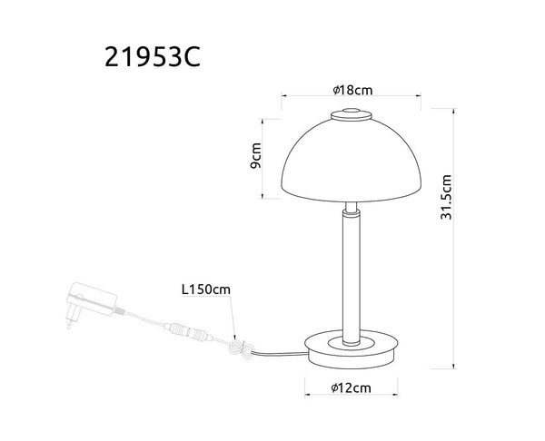 Globo LED Tischleuchte Uldin 7W dimmbar warmweiss Kaffeefarben matt Metall Glas Ø18cm