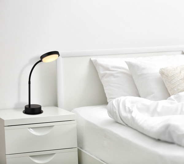 Globo Pegasi LED Tischleuchte 0,90W Warmweiß Schwarz Matt, Metall Ø11cm 24103TA