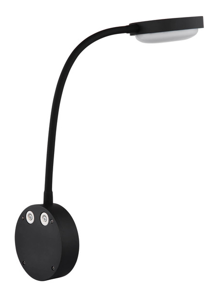 Globo Pegasi LED Wandleuchte 0,90W Warmweiß Schwarz Matt, Metall Ø8cm 24103WA