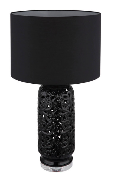 Globo Sebastian E27 Tischleuchte 40W Schwarz Matt, Keramik Ø40cm 24144B