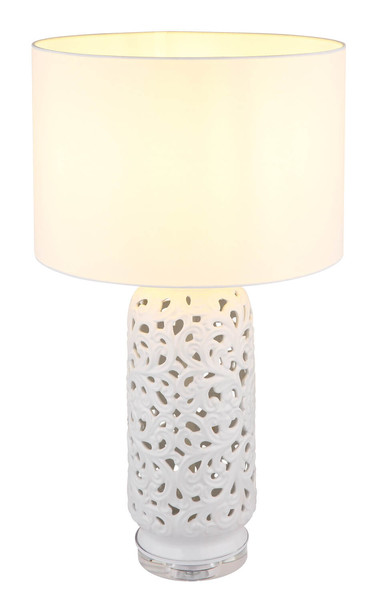 Globo Sebastian E27 Tischleuchte 40W Weiß Matt, Keramik Ø40cm 24144W