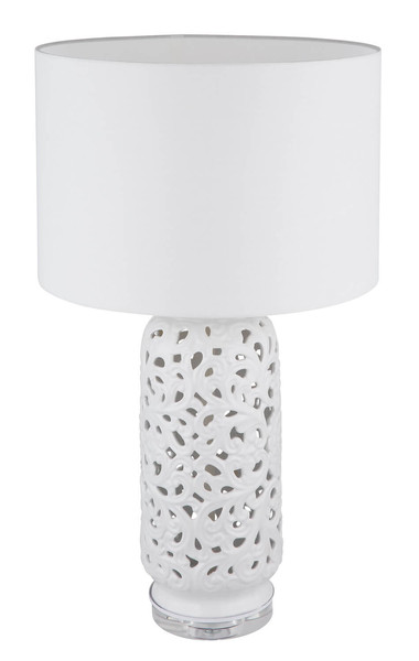 Globo Sebastian E27 Tischleuchte 40W Weiß Matt, Keramik Ø40cm 24144W