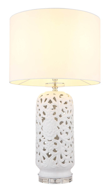 Globo Sebastian E27 Tischleuchte 40W Weiß Matt, Keramik Ø40cm 24144W