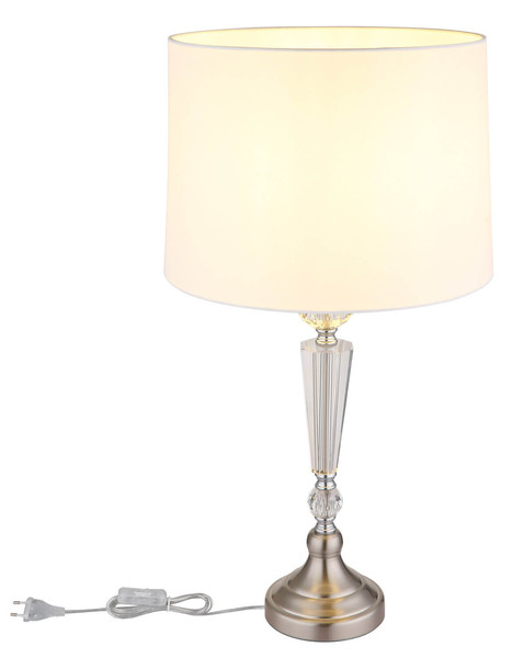 Globo Arro E27 Tischleuchte 40W Nickel Matt, Metall Ø35cm 24146W