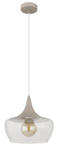 Globo Pendelleuchte Arola E27 Sandfarben matt Metall Glas Ø30cm