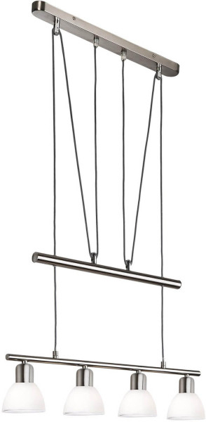 Globo Mattes E14 Hängeleuchte 4-fach 4W Warmweiß Nickel Matt, Metall 150cm 30880401