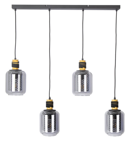 Globo Ando E27 Hängeleuchte 4-fach 40W Schwarz, Metall Ø15cm 30990408