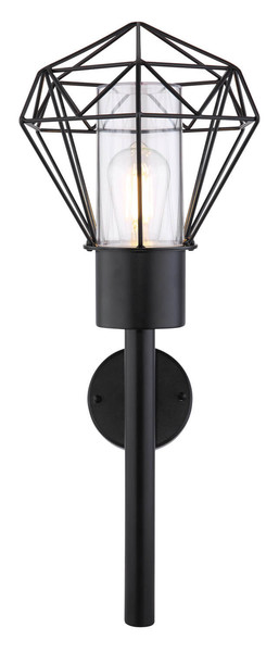 Globo Horace E27 Außenleuchte 15W IP44 Schwarz, Edelstahl 28,5cm 31355W