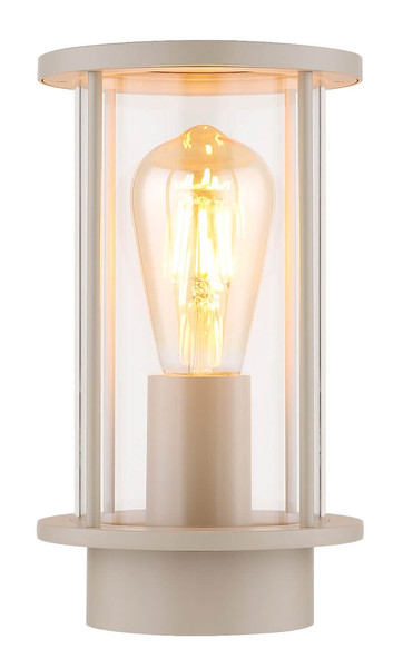 Globo Außenwandleuchte Gracey E27 IP54 Sandfarben matt Edelstahl Glas 25x14cm