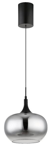 Globo LED Pendelleuchte Lui 12W warmweiss Schwarz matt rauchfarben Metall Glas Ø24cm