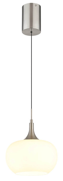 Globo LED Pendelleuchte Lui 12W warmweiss Nickel matt Metall Glas Ø24cm