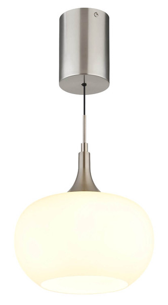 Globo LED Pendelleuchte Lui 12W warmweiss Nickel matt Metall Glas Ø24cm