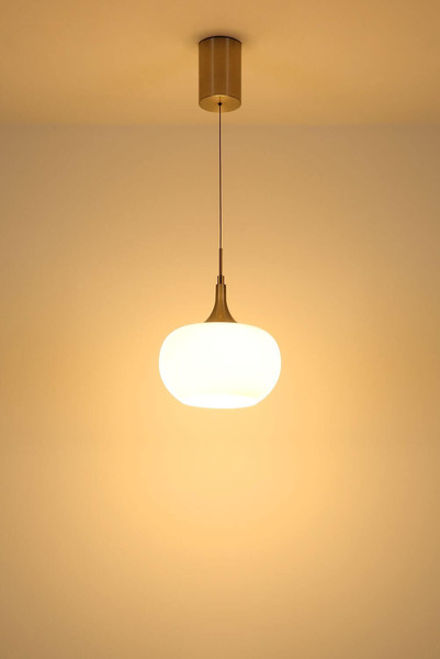 Globo LED Pendelleuchte Lui 12W warmweiss Nickel matt Metall Glas Ø24cm